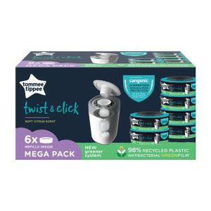 Tommee Tippee Комплект 6 бр. резервни касети за хигиенен кош Twist&Click