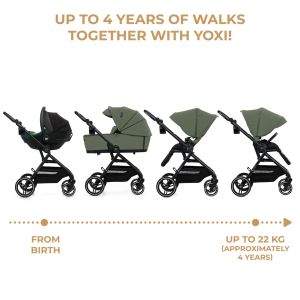 Kinderkraft YOXI бебешка количка 3в1 MYSTIC GREEN