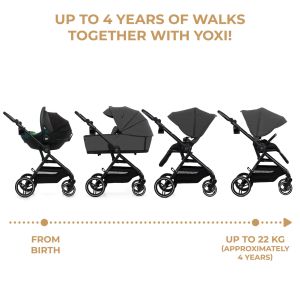 Kinderkraft YOXI бебешка количка 3в1 MOONLIGHT GREY