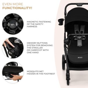 Kinderkraft YOXI бебешка количка 3в1 MOONLIGHT GREY