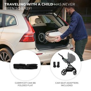Kinderkraft YOXI бебешка количка 3в1 MOONLIGHT GREY