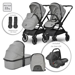Комбинирана количка 3в1 с реверсивна дръжка REYA , GREY + ПОДАРЪК Люлка Portofino