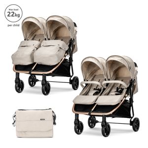 Количка за близнаци DUO BEIGE 