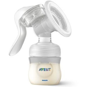 Комплект за кърмене Philips Avent SCD430/50 с ръчна помпа за кърма Natural Motion, стерилизатор за микровълнова, шишета Natural Response 2 бр. от 125мл и 2 броя от 260мл, 2 бр. залъгалки 0-6м, 4 биберона Natural Response, четка