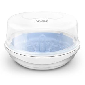 Комплект за кърмене Philips Avent SCD430/50 с ръчна помпа за кърма Natural Motion, стерилизатор за микровълнова, шишета Natural Response 2 бр. от 125мл и 2 броя от 260мл, 2 бр. залъгалки 0-6м, 4 биберона Natural Response, четка