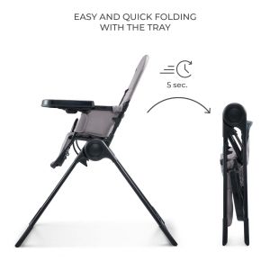 Kinderkraft BINCI столче за хранене GREY