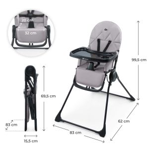 Kinderkraft BINCI столче за хранене GREY