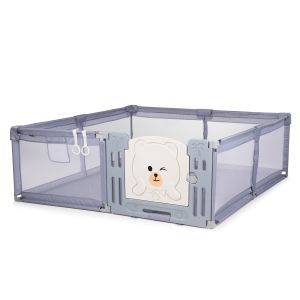 CHIPOLINO - Сгъваема кошара за игра с вратичка AMICO 180/200см , СИВО