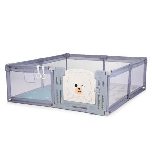 CHIPOLINO - Сгъваема кошара за игра с вратичка AMICO 180/200см , СИВО