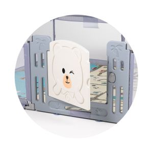 CHIPOLINO - Сгъваема кошара за игра с вратичка AMICO 180/200см , СИВО