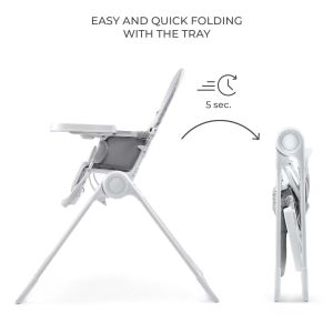 Kinderkraft BINCI столче за хранене LIGHT GREY