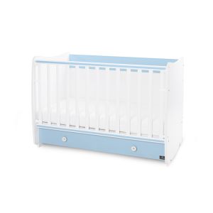 ЛЕГЛО КОШАРА DREAM NEW 60/120см. люлеещо с подвижна решетка , БЯЛО + BABY BLUE