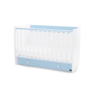 ЛЕГЛО КОШАРА DREAM NEW 60/120см. люлеещо с подвижна решетка , БЯЛО + BABY BLUE