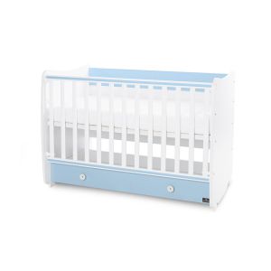 ЛЕГЛО КОШАРА DREAM NEW 60/120см. люлеещо с подвижна решетка , БЯЛО + BABY BLUE