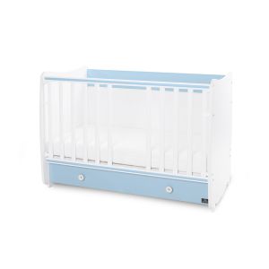 ЛЕГЛО КОШАРА DREAM NEW 60/120см. люлеещо с подвижна решетка , БЯЛО + BABY BLUE