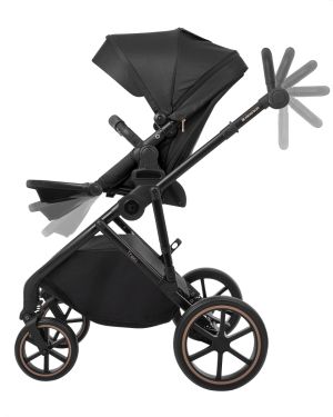 Комбинирана количка 2в1 с кош за новородено Thea Black 