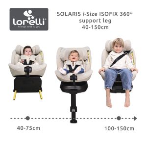 Стол за кола с опорен крак - SOLARIS i-Size IsoFix , BLACK 