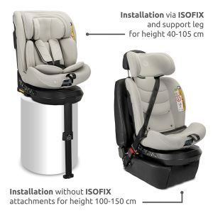 Стол за кола с опорен крак - SOLARIS i-Size IsoFix , BEIGE