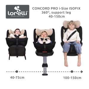 Стол за кола с опорен крак - CONCORD PRO i-Size IsoFix , GREY