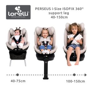 Стол за кола с опорен крак - PERSEUS  i-Size IsoFix , BLACK