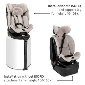 Стол за кола с опорен крак - PERSEUS  i-Size IsoFix , GREY