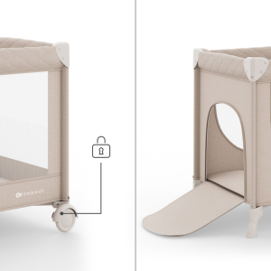 Kinderkraft LEODY UP сгъваема бебешка кошара BEIGE