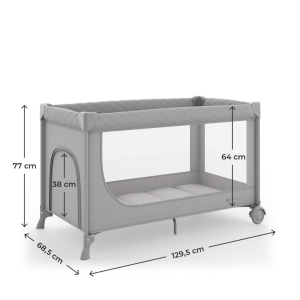 Kinderkraft LEODY UP сгъваема бебешка кошара GREY