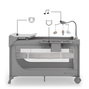 KinderKraft LEODY UP сгъваемa кошара + аксесоари , GREY