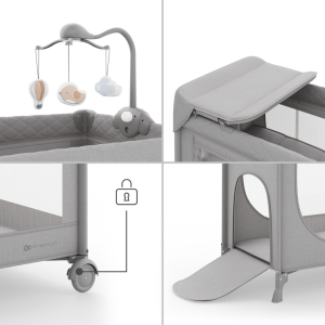 KinderKraft LEODY UP сгъваемa кошара + аксесоари , GREY