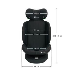 Kinderkraft I-Grow 2 PLUS столче за кола 40-150 cm BLACK