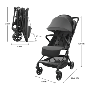 KinderKraft NEBO бебешка количка PLATINUM GRAY