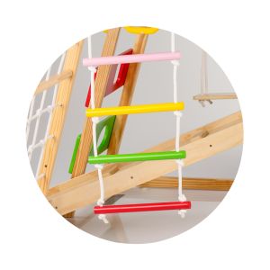 Играчка за катерене с люлка и черна дъска