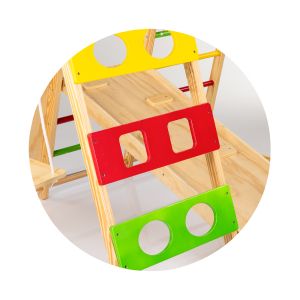 Играчка за катерене с люлка и черна дъска