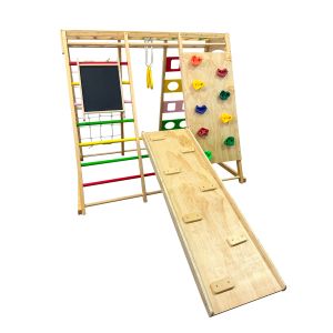 Играчка за катерене с люлка и черна дъска