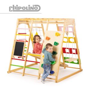 Играчка за катерене с люлка и черна дъска