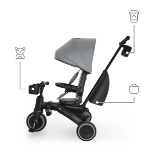 KinderKraft JAZZ 3 сгъваема триколка СИВА