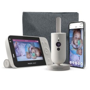 Philips Avent - Дигитален видеомонитор SCD953/26 с Full HD камера с нощно виждане, 120° широкоъгълен обектив, 4,3 инча цветен LCD екран, връзка с мобилно приложение