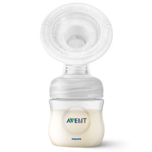 Philips AVENT Комплект Ръчна помпа за изцеждане на кърма Natural Motion с контейнери VIA, шишета за хранене Natural и несесер