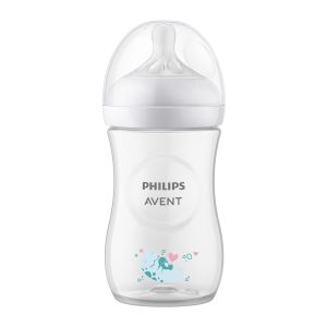 Philips AVENT - Комплект шишета за новородено CD837/11 Октоподи с 2 бр. шишета за хранене Natural Response 260 мл с биберони без протичане със среден поток и 2 бр. залъгалки Ultra Air 0-6м