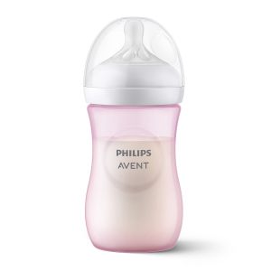 Philips AVENT - Шише за хранене Natural Response 260 мл с биберон без протичане Natural Response Поток 3, 1м+, Розово, SCY903/11