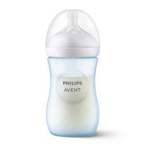 Philips AVENT - Шише за хранене Natural Response 260 мл с биберон без протичане Natural Response Поток 3, 1м+, Синьо, SCY903/21