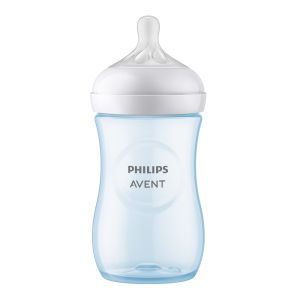 Philips AVENT - Шише за хранене Natural Response 260 мл с биберон без протичане Natural Response Поток 3, 1м+, Синьо, SCY903/21