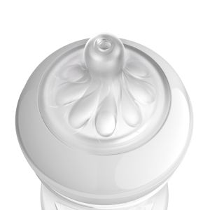 Philips AVENT SCY930/01 - Стъклено шише за хранене Natural Response 120 мл с биберон без протичане Natural Response с бавен поток, 0м+
