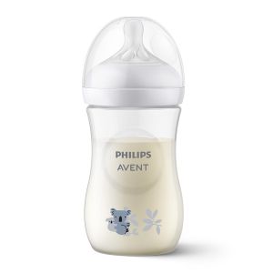 Philips AVENT SCY903/67 - Шише за хранене Natural Response 260 мл с биберон без протичане Natural Response Поток 3, 1м+, с картинка Коала