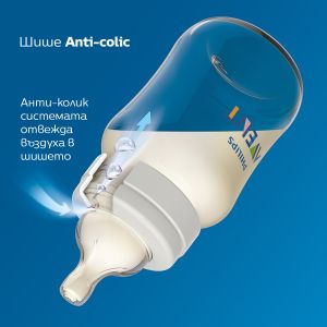 Philips AVENT SCY100/01 - Шише за хранене Anti-Colic 125 мл, с биберон със сила на потока 1, 0м+