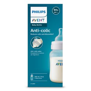 Philips AVENT SCY103/01 - Шише за хранене Anti-Colic 260 мл, с биберон със сила на потока 2, 1м+