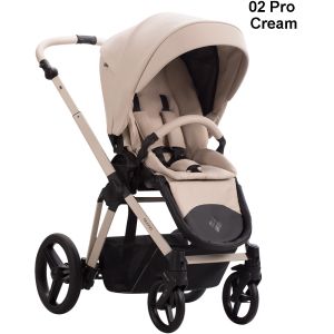 Bebetto Nuvio Pro - еко кожа , 02 CREAM ,комбинирана бебешка количка 2 в 1