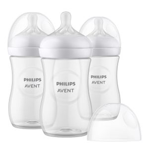 Philips AVENT SCY903/03 - Комплект от 3 бр. шишета за хранене Natural Response 260 мл с биберон без протичане Natural Response със среден поток, 3м+