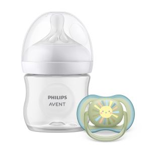 Philips AVENT SCD837/10 - Комплект за бебе с шише за хранене Natural Response 125 мл с биберон без протичане Поток 2, 0м+ и залъгалка Ultra Air 0-6м