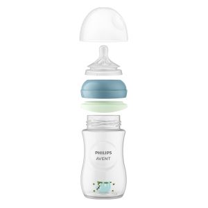 Philips AVENT SCD838/17 - Нощен комплект за бебе с шише за хранене Natural Response 260 мл с биберон без протичане със среден поток и залъгалка Ultra Soft